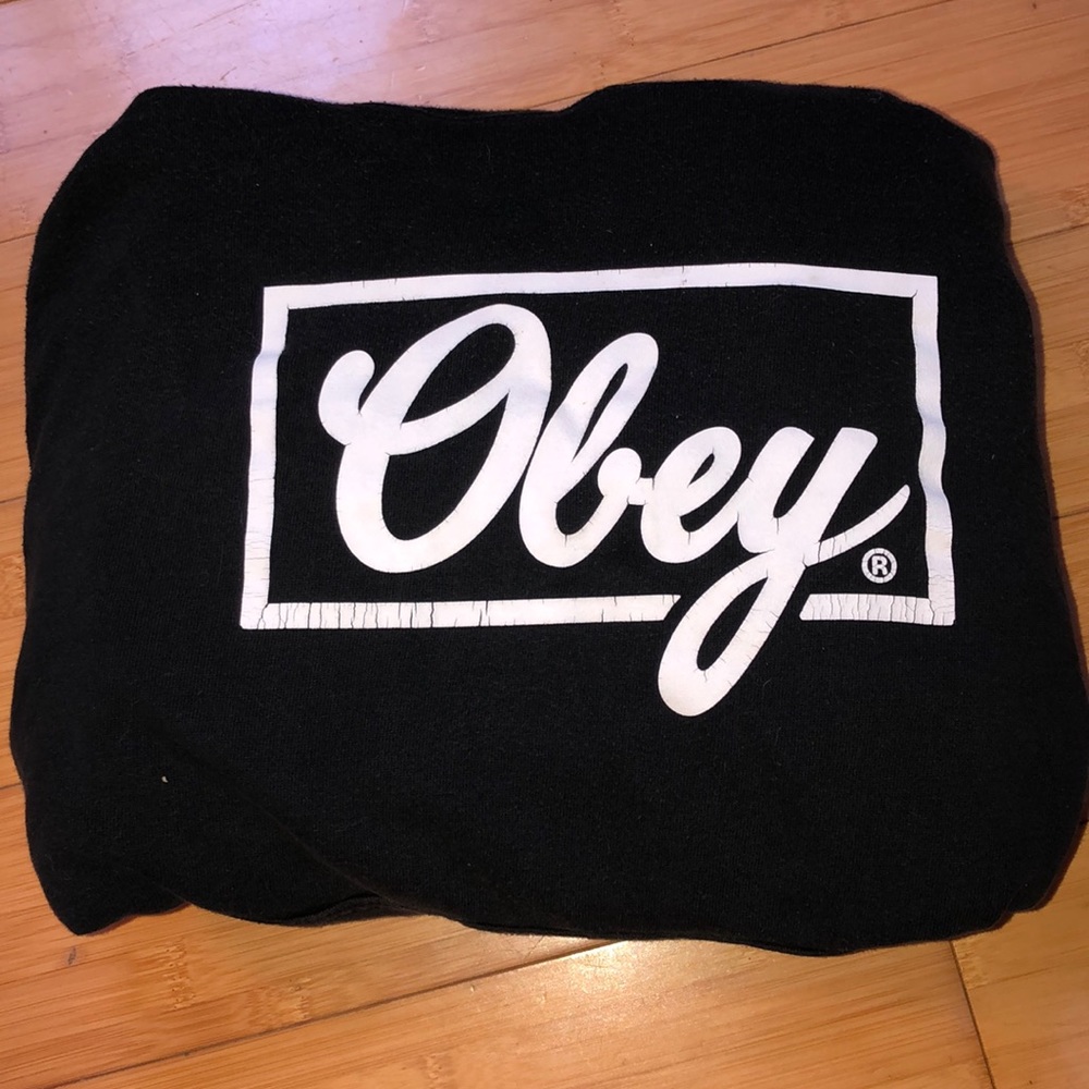 Obey black logo hoodie